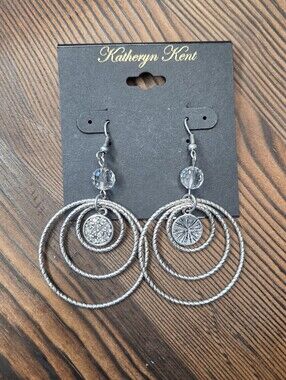 Silver Multi-Hoop Dangle Earrings
